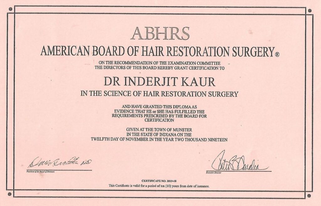 Sertifikasi ABHRS oleh Dr Inder